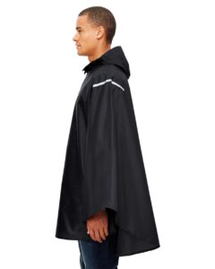 Team 365 TT71 Unisex Zone Protect Packable Poncho – Black (on model side)