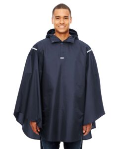 Team 365 TT71 Unisex Zone Protect Packable Poncho – Sport Dark Navy (on model)