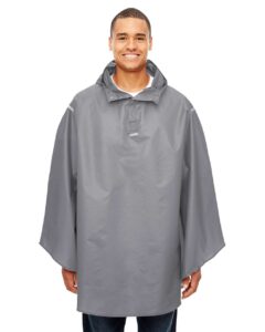 Team 365 TT71 Unisex Zone Protect Packable Poncho – Sport Graphite (on model)