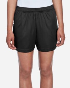Team 365 TT11SHW Women’s Zone Performance Shorts – Black (on model)