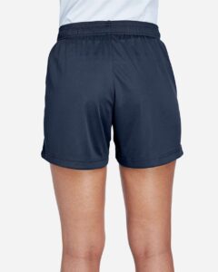 Team 365 TT11SHW Women’s Zone Performance Shorts – Sport Dark Navy (on model back)