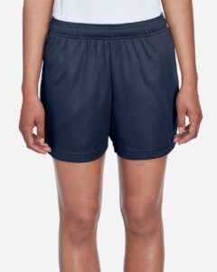 Team 365 TT11SHW Women’s Zone Performance Shorts – Sport Dark Navy (on model)