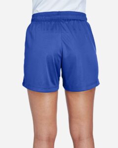 Team 365 TT11SHW Women’s Zone Performance Shorts – Sport Royal (on model back)