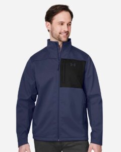 Under Armour 1371586 Men’s ColdGear® Infrared Shield 2.0 Jacket – Midnight Navy/ Midnight Navy (on model)