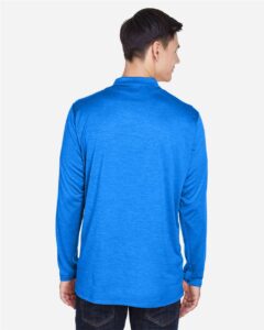 CORE365 CE401 Men’s Kinetic Performance Quarter-Zip Pullover – True Royal/ Carbon (on model back)