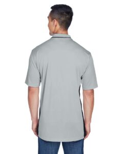 UltraClub 8406 Men’s Cool & Dry Sport Two-Tone Polo – Grey/ Black (on model back)