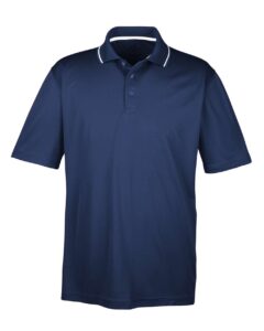 UltraClub 8406 Men’s Cool & Dry Sport Two-Tone Polo – Navy/ White