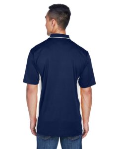UltraClub 8406 Men’s Cool & Dry Sport Two-Tone Polo – Navy/ White (on model back)