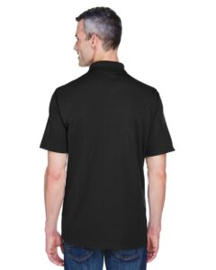 UltraClub 8445 Men’s Cool & Dry Stain-Release Performance Polo – Black (on model back)