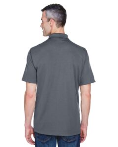 UltraClub 8445 Men’s Cool & Dry Stain-Release Performance Polo – Charcoal (on model back)