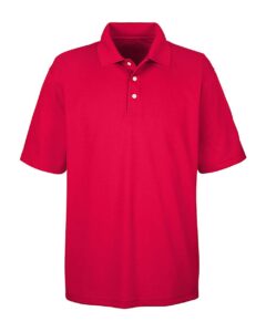 UltraClub 8445 Men’s Cool & Dry Stain-Release Performance Polo – Red