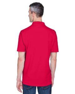 UltraClub 8445 Men’s Cool & Dry Stain-Release Performance Polo – Red (on model back)