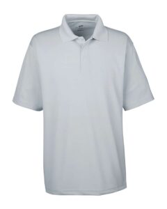 UltraClub 8445 Men’s Cool & Dry Stain-Release Performance Polo – Silver
