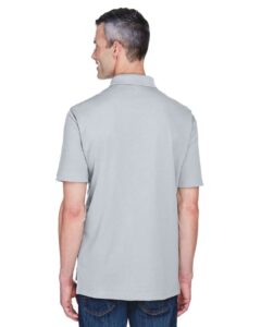 UltraClub 8445 Men’s Cool & Dry Stain-Release Performance Polo – Silver (on model back)
