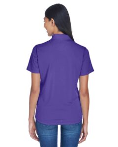 UltraClub 8445L Women’s Cool & Dry Stain-Release Performance Polo – Purple (on model back)
