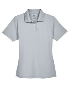 UltraClub 8445L Women’s Cool & Dry Stain-Release Performance Polo – Silver