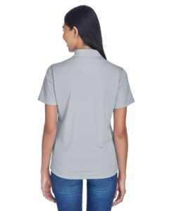 UltraClub 8445L Women’s Cool & Dry Stain-Release Performance Polo – Silver (on model back)
