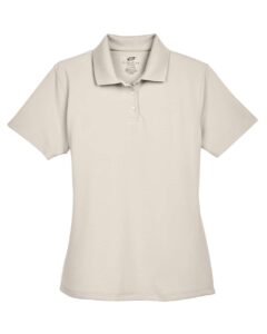 UltraClub 8445L Women’s Cool & Dry Stain-Release Performance Polo – Stone