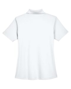 UltraClub 8445L Women’s Cool & Dry Stain-Release Performance Polo – White (back)