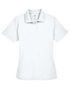 UltraClub 8445L Women’s Cool & Dry Stain-Release Performance Polo – White