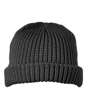 Big Accessories BA698 Dock Cuffed Beanie – Black
