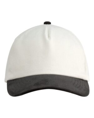 Big Accessories BA710 Corduroy Cap – Cream/ Black