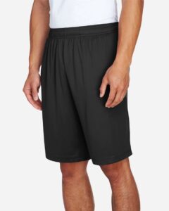 Team 365 TT11SH Men’s Zone Performance Shorts – Black (on model side)