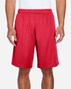 Team 365 TT11SH Men’s Zone Performance Shorts – Sport Red (on model)