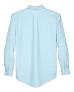 Devon & Jones D620 Men’s Crown Collection® Broadcloth Woven Dress Shirt – Crystal Blue (back)