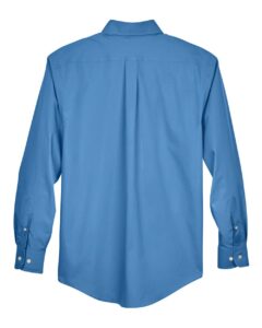 Devon & Jones D620 Men’s Crown Collection® Broadcloth Woven Dress Shirt – French Blue (back)