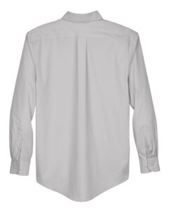 Devon & Jones D620 Men’s Crown Collection® Broadcloth Woven Dress Shirt – Silver (back)