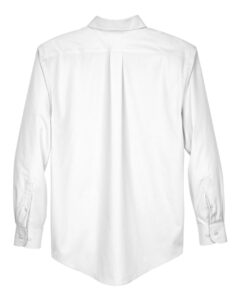 Devon & Jones D620 Men’s Crown Collection® Broadcloth Woven Dress Shirt – White (back)