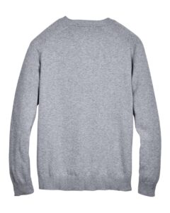 Devon & Jones D475 Men’s V-Neck Sweater – Grey Heather (back)
