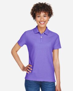 Devon & Jones DG150W Women’s DRYTEC20™ Performance Polo – Grape (on model)