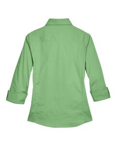 Devon & Jones DP625W Women’s Perfect Fit™ Three-Quarter Sleeve Stretch Poplin Dress Shirt – Lime (back)