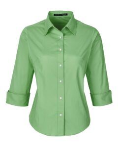 Devon & Jones DP625W Women’s Perfect Fit™ Three-Quarter Sleeve Stretch Poplin Dress Shirt – Lime