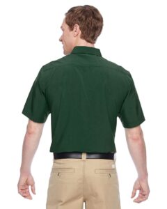 Harriton M610S Men’s Paradise Short Sleeve Performance Shirt – Palm Green (on model back)