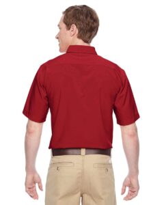 Harriton M610S Men’s Paradise Short Sleeve Performance Shirt – Parrot Red (on model back)