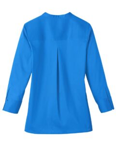 Devon & Jones DG560W Women’s Crown Collection® Stretch Broadcloth Three-Quarter Sleeve Blouse – French Blue (back)