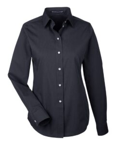 Devon & Jones DG534W Women’s Crown Collection® Striped Woven Dress Shirt – Black/ Graphite