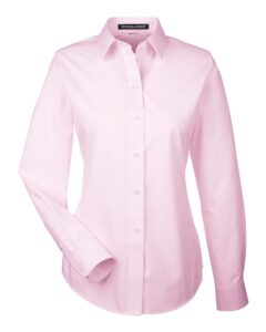 Devon & Jones DG534W Women’s Crown Collection® Striped Woven Dress Shirt – Pink/ White