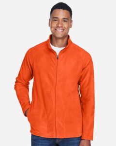 Team 365 TT90 Men’s Campus Microfleece Jacket – Sport Orange (on model)