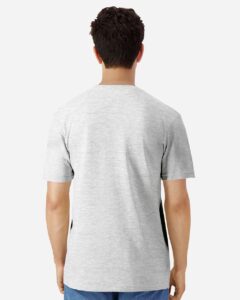 Gildan 3000 Unisex Light Cotton T-Shirt – Ash (on model back)