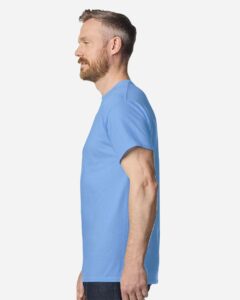 Gildan 3000 Unisex Light Cotton T-Shirt – Carolina Blue (on model side)