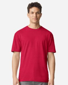 Gildan 3000 Unisex Light Cotton T-Shirt – Cherry Red (on model)