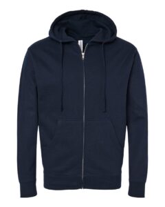 Independent Trading Co. SS4500Z Unisex Midweight Full-Zip Hooded Sweatshirt – Classic Navy