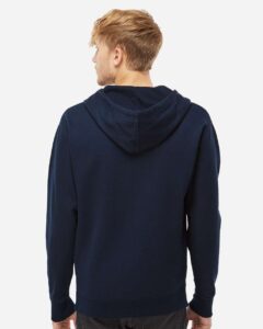 Independent Trading Co. SS4500Z Unisex Midweight Full-Zip Hooded Sweatshirt – Classic Navy (on model back)