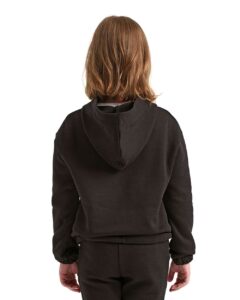 TriDri TD85B Youth Maria Hooded Sweatshirt – Black (on model back)