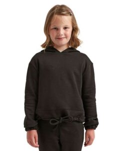 TriDri TD85B Youth Maria Hooded Sweatshirt – Black (on model)
