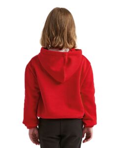 TriDri TD85B Youth Maria Hooded Sweatshirt – Fire Red (on model back)